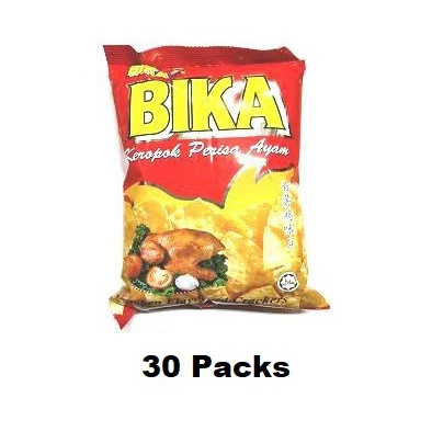 10 Packs Bika Chicken Flavoured Snack 10g Each HALAL