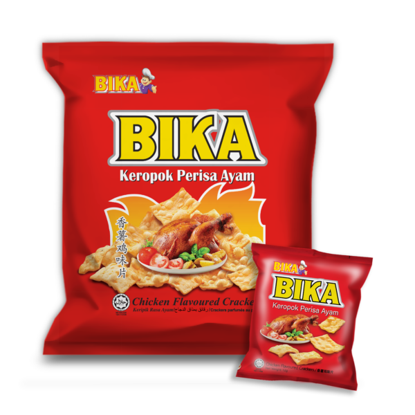 10 Packs Bika Chicken Flavoured Snack 10g Each HALAL