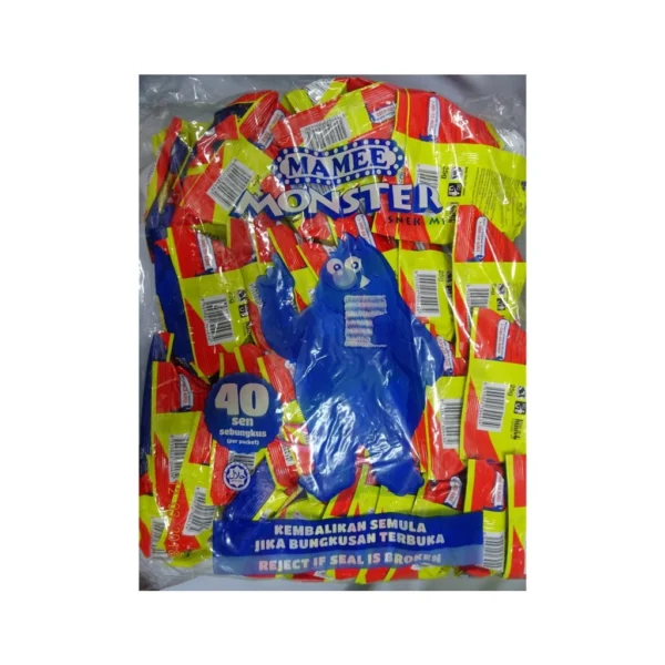 a1d2cac2ac9553cc2769d238fb7fb9e7.webp 10 Packs Mamee Monster Spicy Snek Mi Noodle Snack 25g Each HALAL