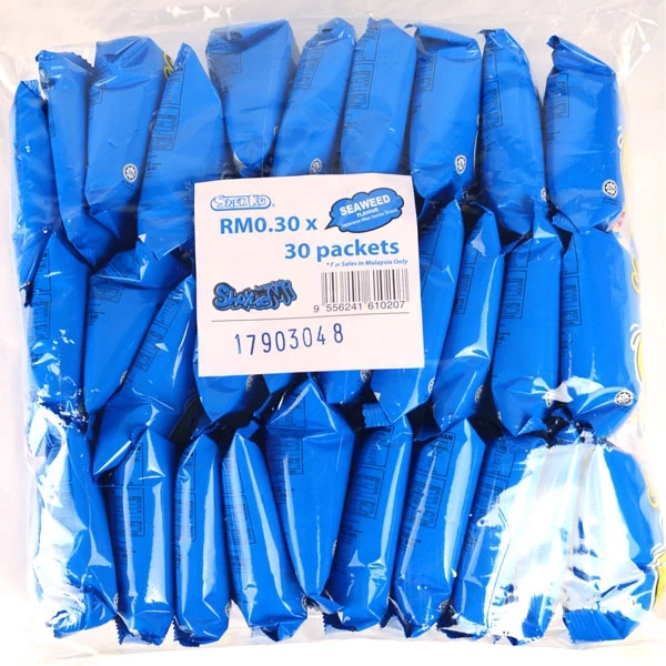 a2d802e977b311afbb3a24f1652a4124.webp 10 Packs Snek Ku Shoyuemi Seaweed Flavoured Crackers 15g Each HALAL